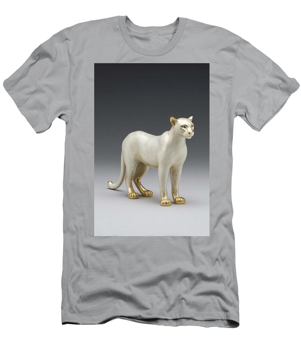 Elegant Golden Cougar Sculpture Cougar Puma Gilded Luna Farmer T-Shirt