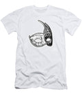 Elegant Venetian Carnival Mask with Musical Notes and Harlequin Pattern Black and White Dmr Filho T-Shirt