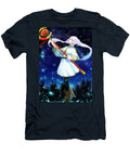 Elf with Magical Staff and Sky Background Sasha Moon T-Shirt