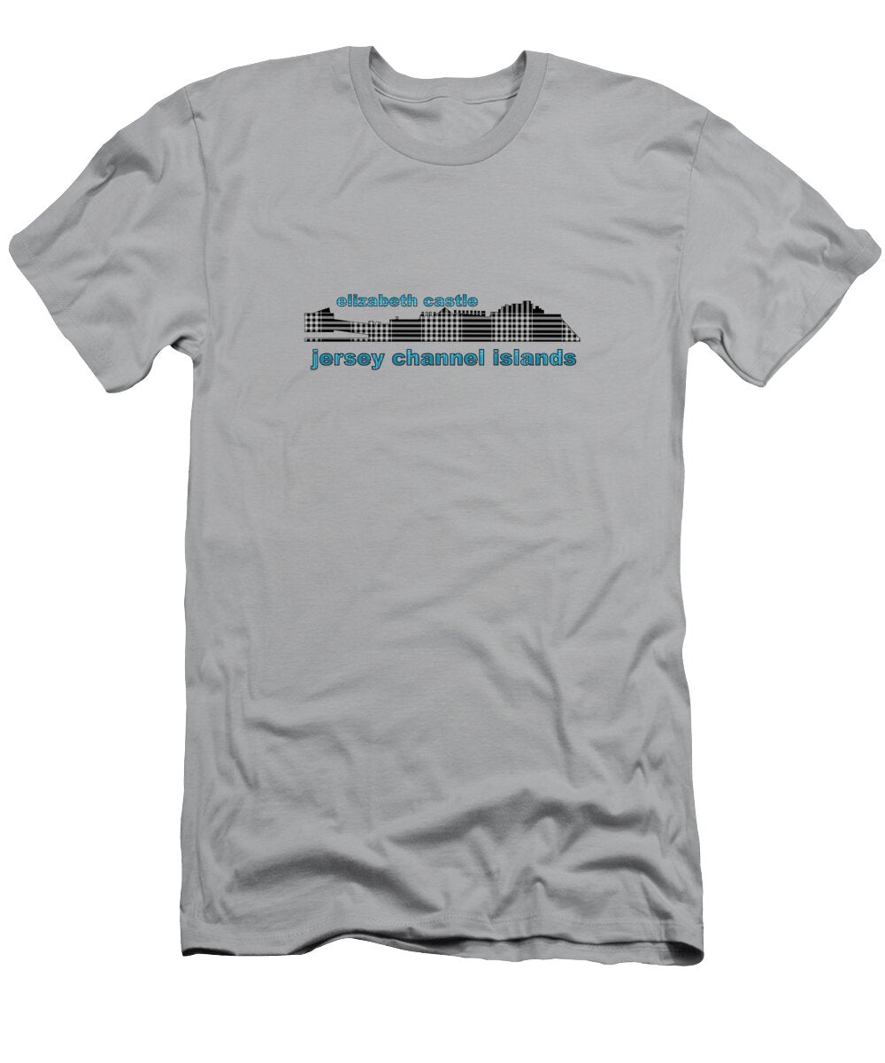 Elizabeth Castle in St Aubins Bay Jersey Channel Islands Checked Barefoot Bodeez Art T-Shirt