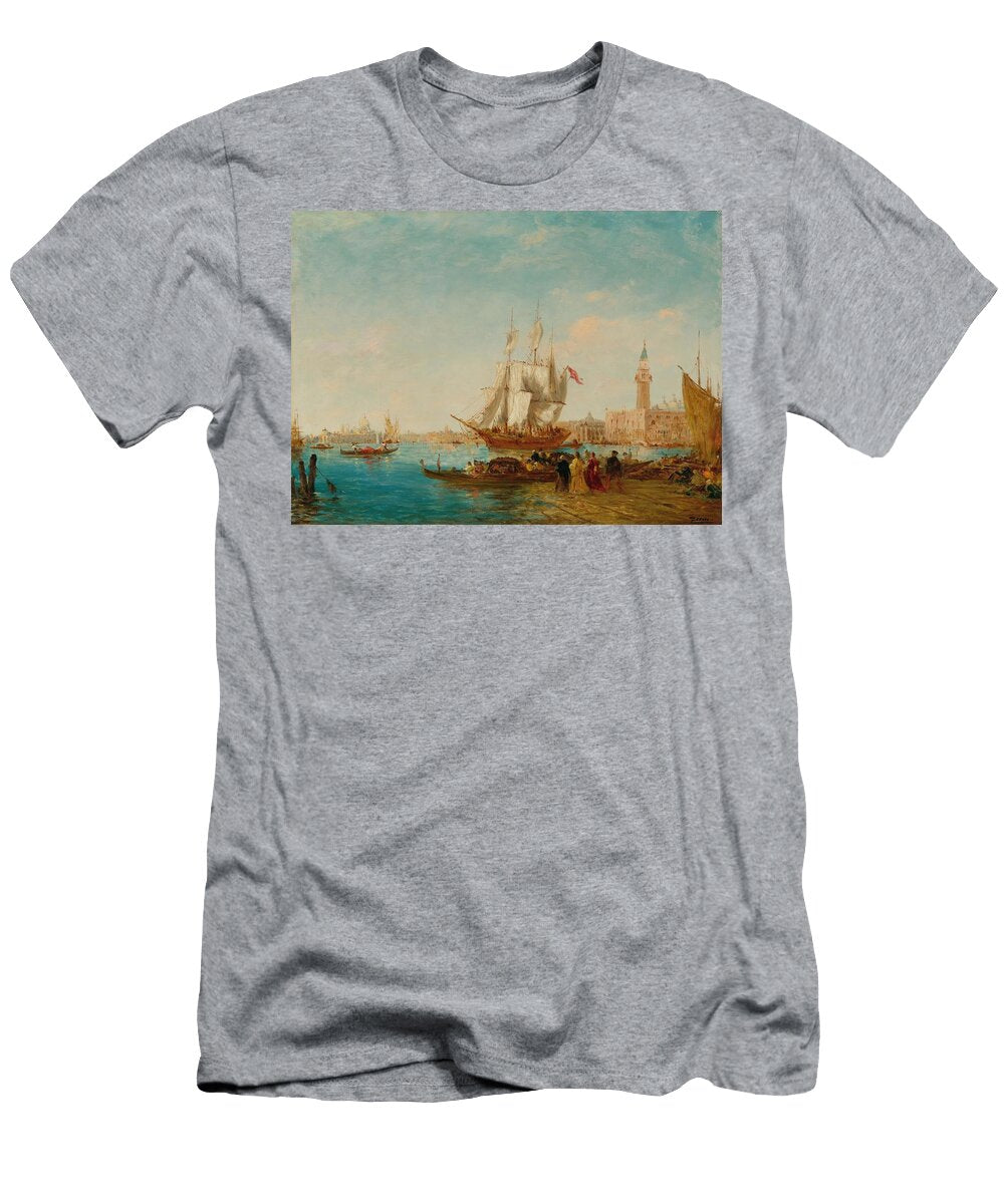 Embarquement Sur Le Quai Des Esclavons Art Felix Ziem French T-Shirt