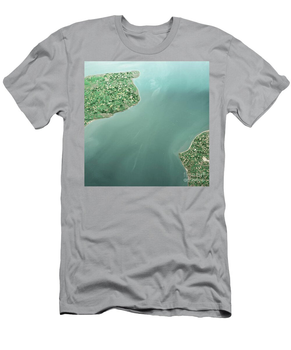 English Channel 3d Render Aerial Landscape View From South May 2 Frank Ramspott T-Shirt