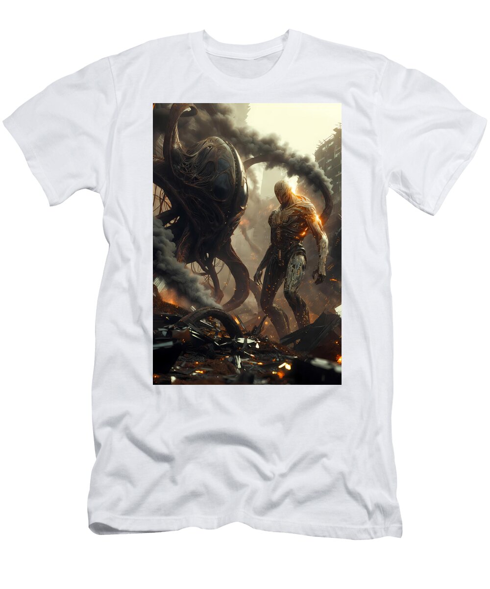 Epic Cybernetic Battle Scene Tricky Woo T-Shirt