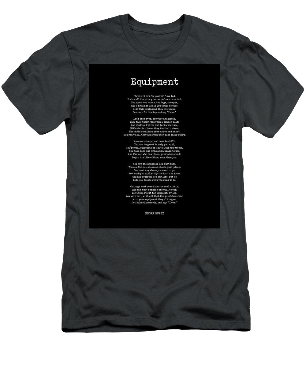 Equipment Edgar Guest Poem Literature Typewriter Print 1 Black Studio Grafiikka T-Shirt