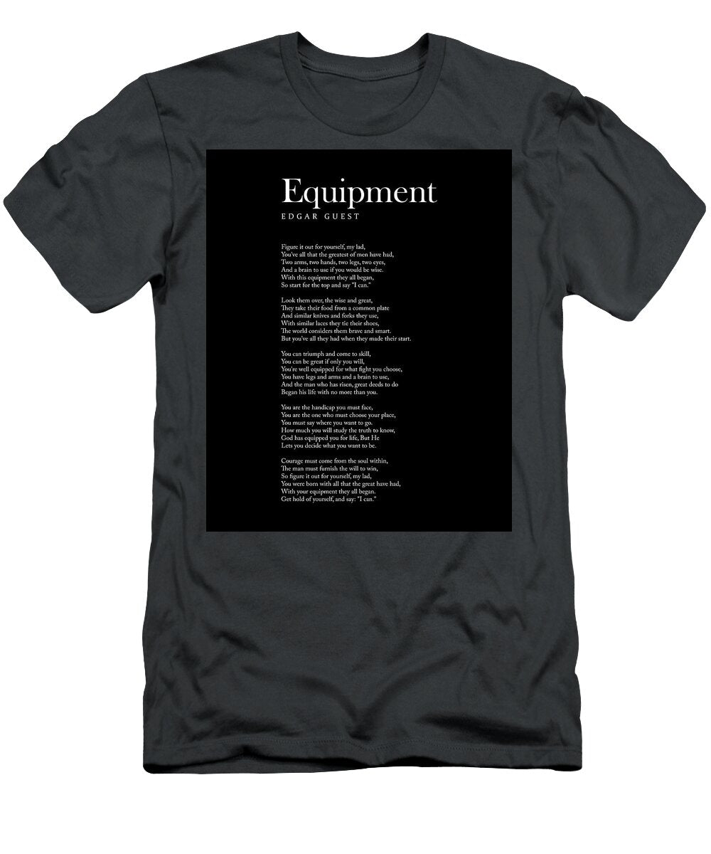 Equipment Edgar Guest Poem Literature Typewriter Print 2 Black Studio Grafiikka T-Shirt