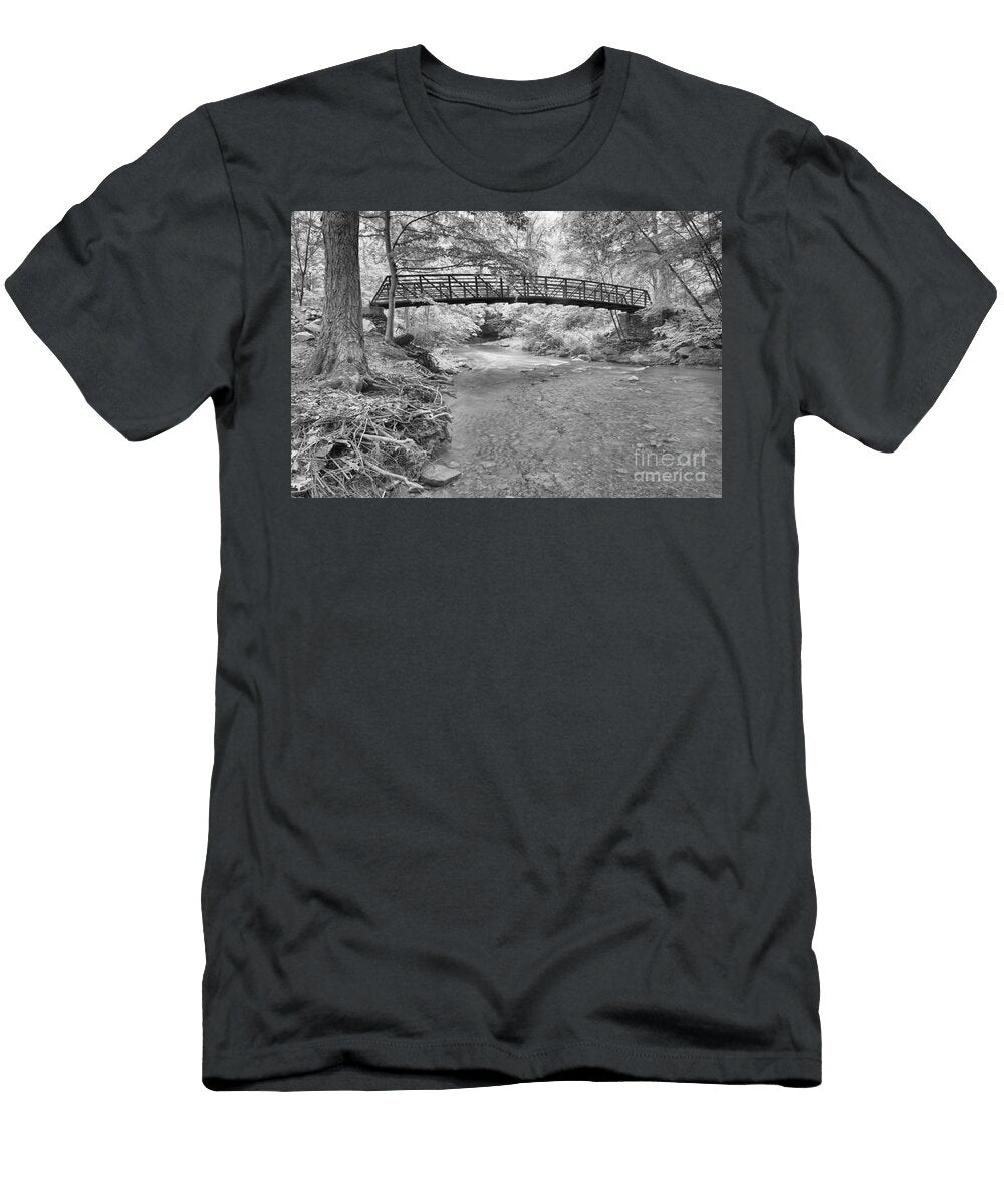 Erosion By the Duff Park Bridge Black and White Adam Jewell T-Shirt