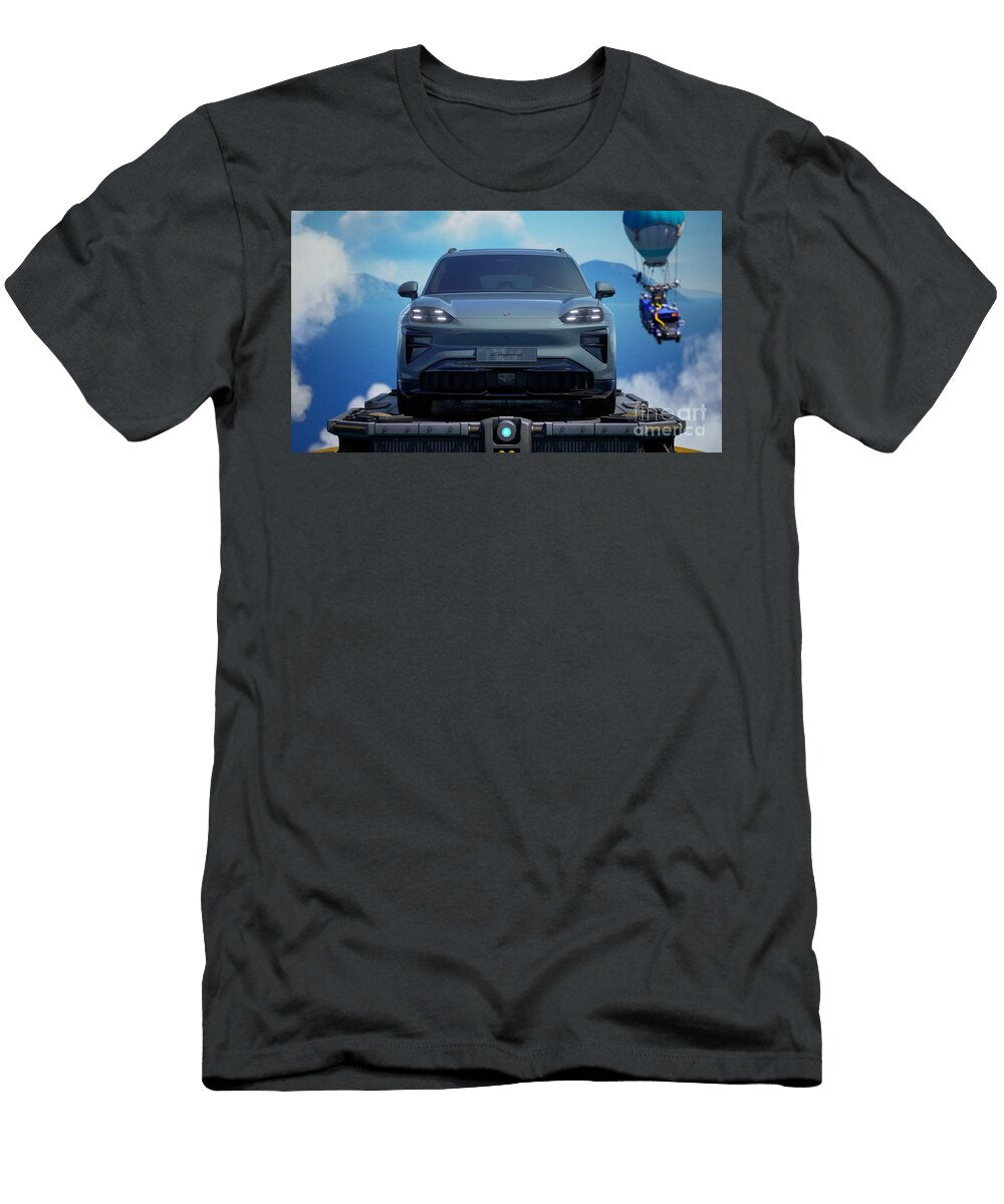 Exclusive Modern Luxury Ev Suv Blue Metallic Porsche Cayenne Turbo Electric Fortnite Vlad Automotive T-Shirt