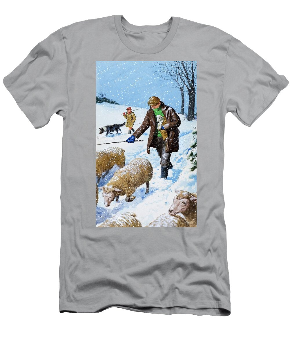 Farmers Bringing in Their Sheep Clive Uptton T-Shirt