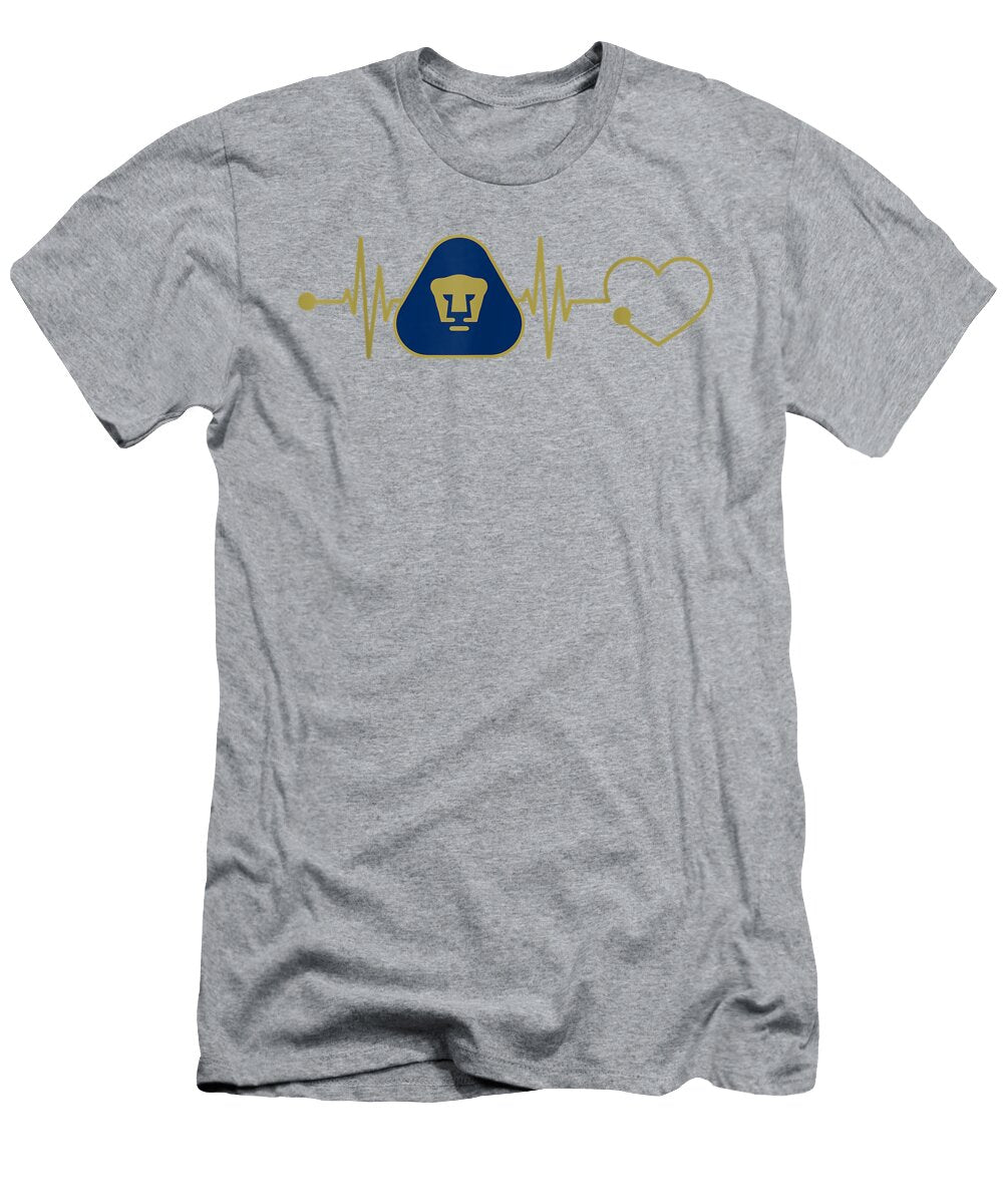 Fc Pumas Unam Mexican Soccer Team Heartbeat Family Aaleij Udhay T-Shirt