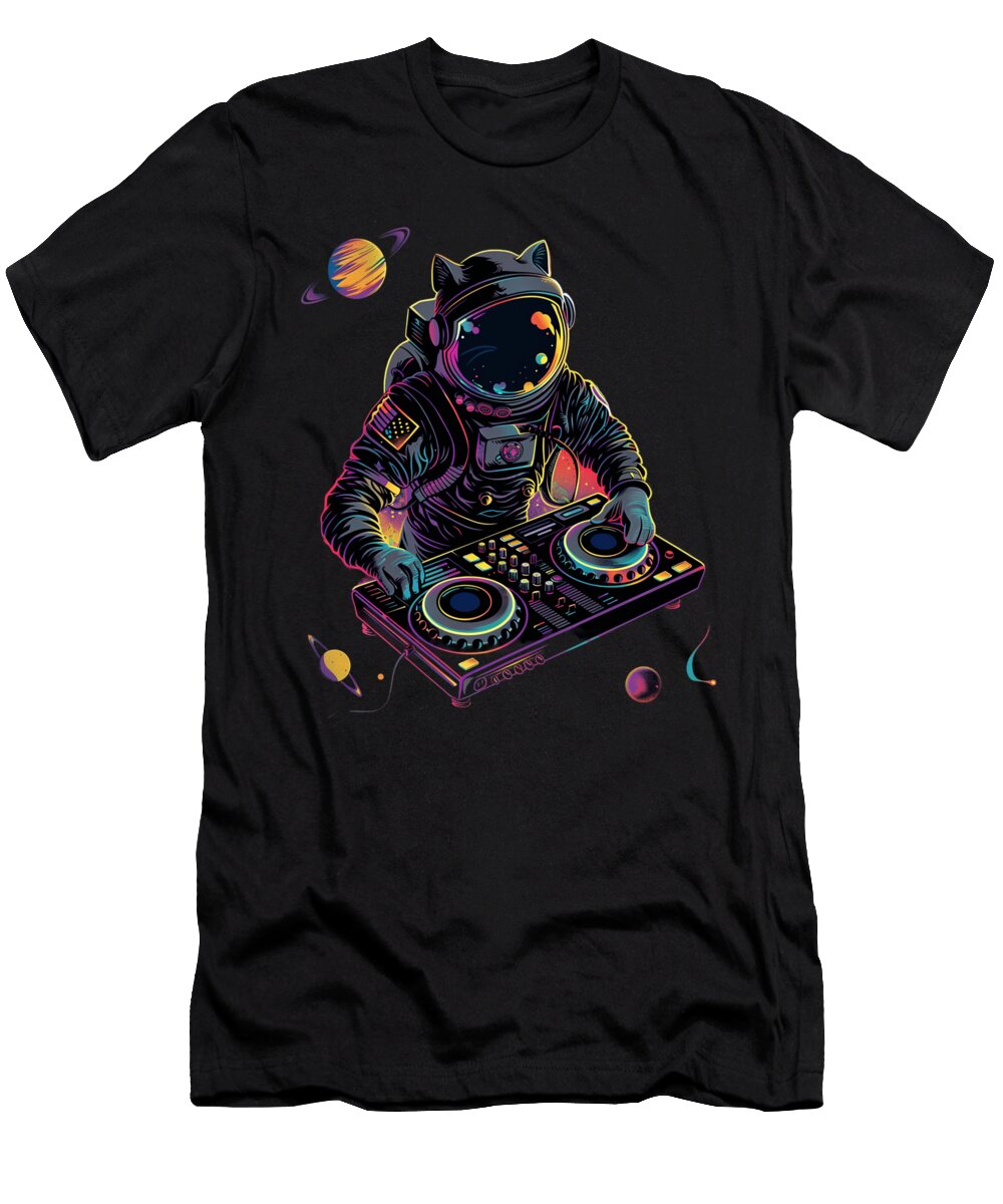 Feline Frequencies Cat DJ Rush T-Shirt
