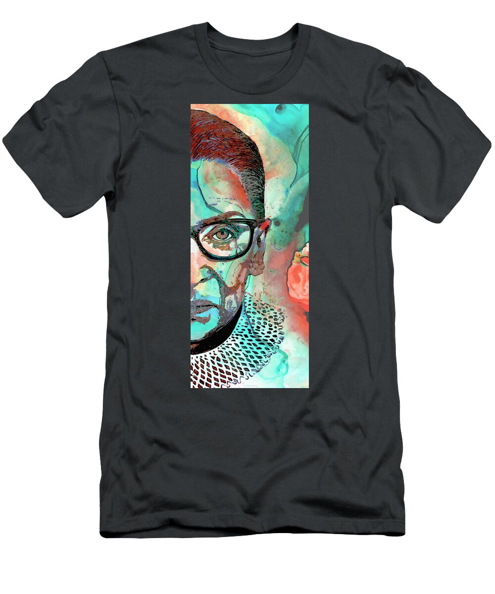 Fierce Ruth Bader Ginsburg Portrait Sharon Cummings Sharon Cummings T-Shirt