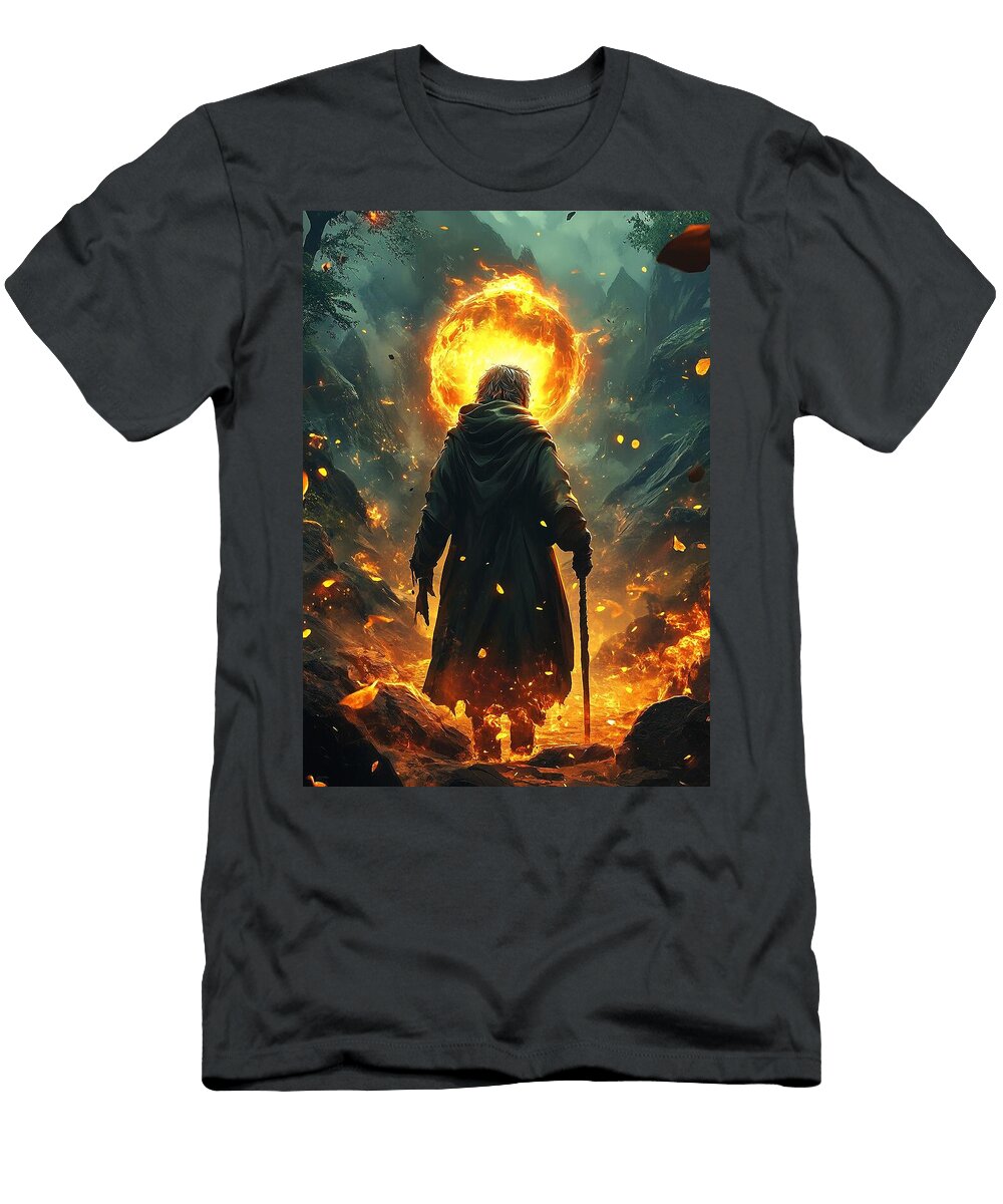 Fiery Path of the Mage Epic Fantasy Art Cortez Schinner T-Shirt