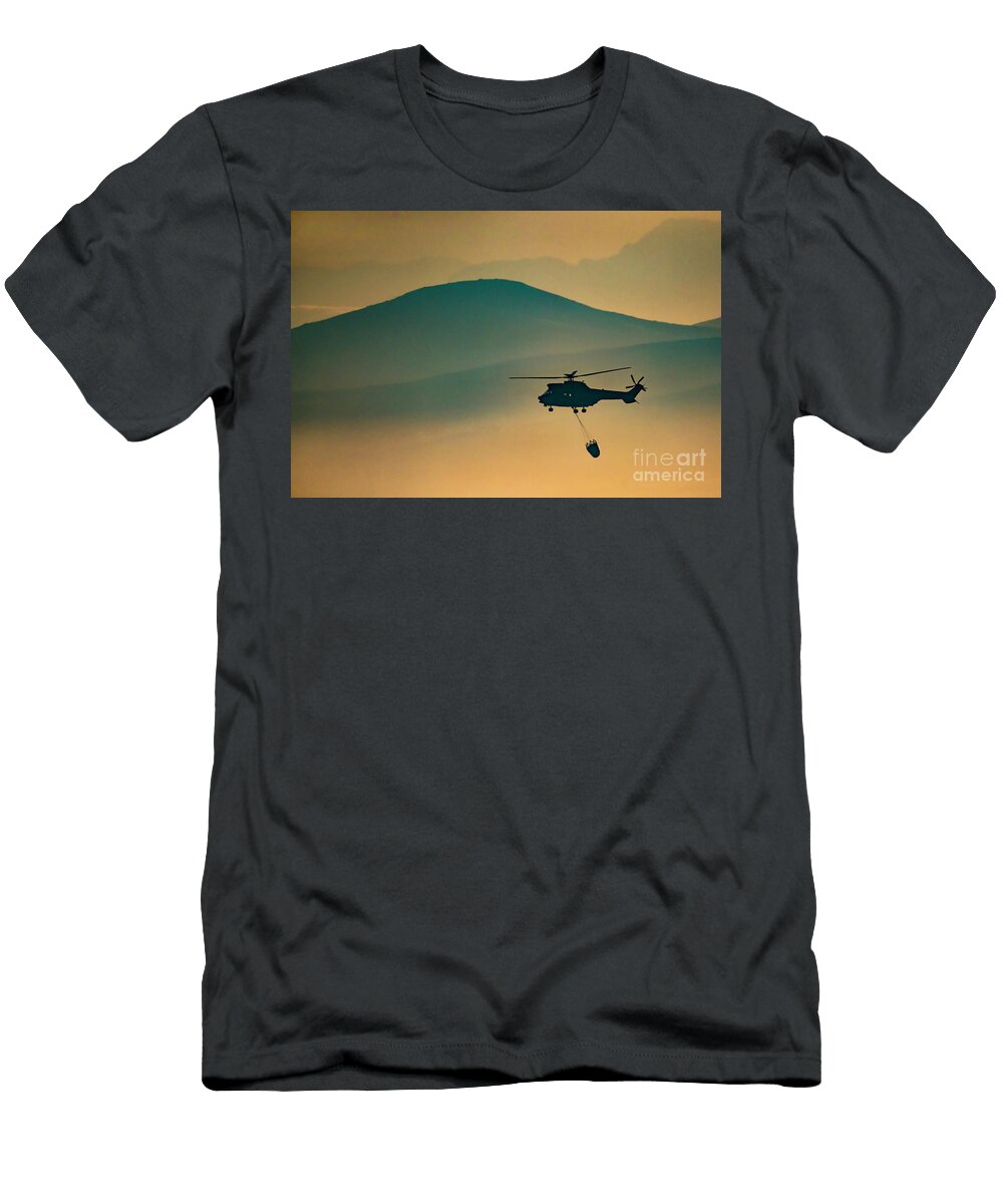 Fire Fighting Helicopter Tony Camacho T-Shirt