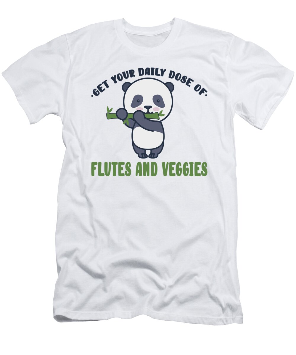 Flutist Vegetables Cute Panda Vegan Bamboo Flute Toms Store T-Shirt