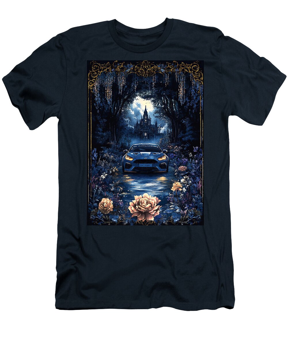 Ford Puma Enchanted Forest a Car Journey Through Moonlight and Fantasy Kyran Estrada T-Shirt