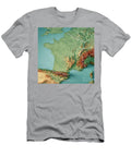 France Country 3d Render Topographic Map Border Frank Ramspott T-Shirt