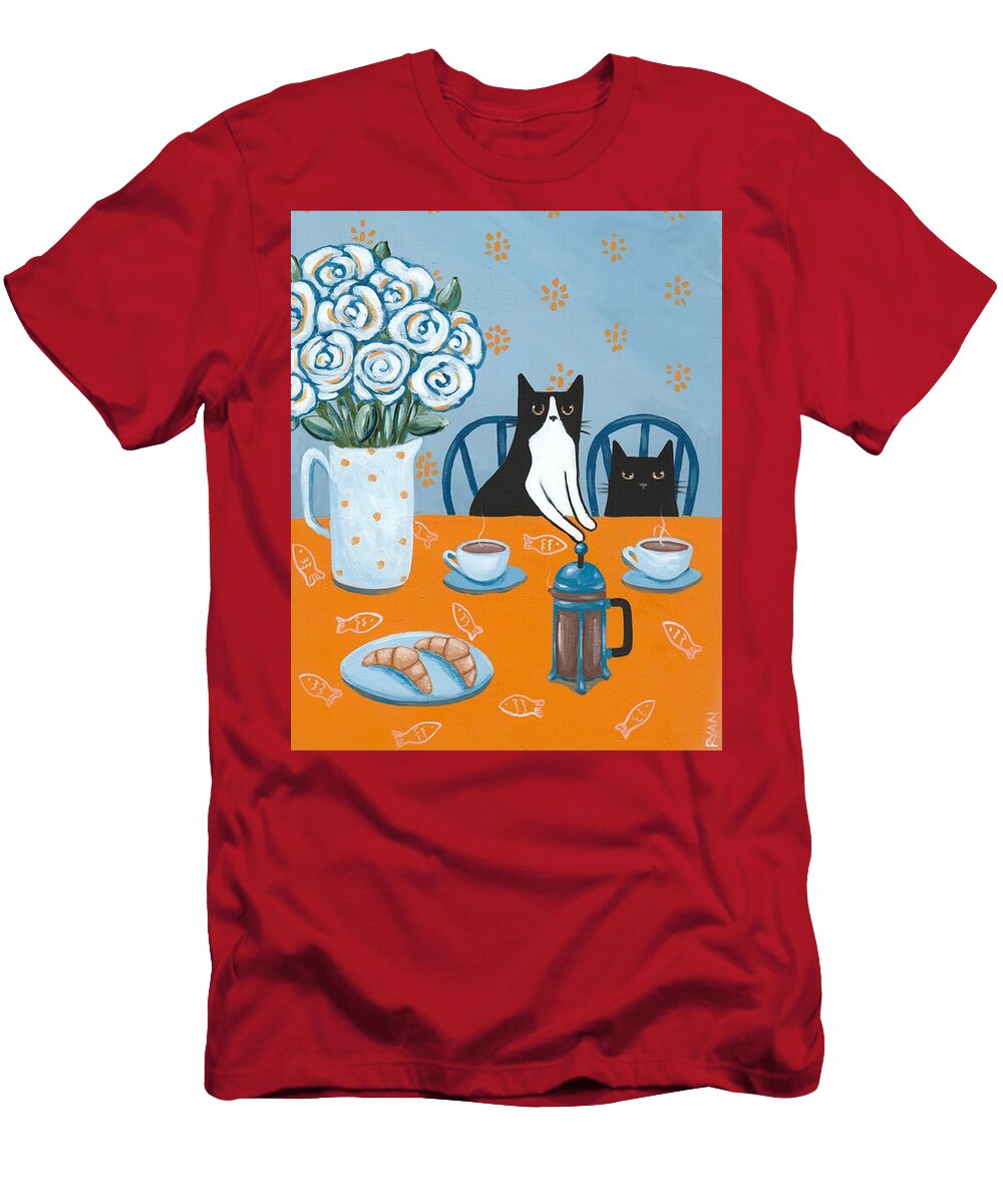 French Press Coffee Cats Boby Martin T-Shirt