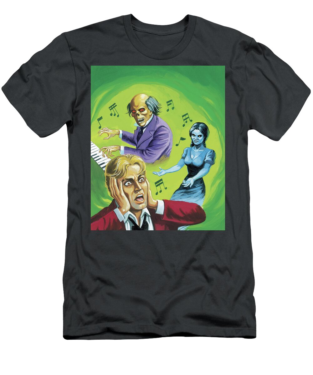 Frightened Man and Musical Monsters Csa Images T-Shirt