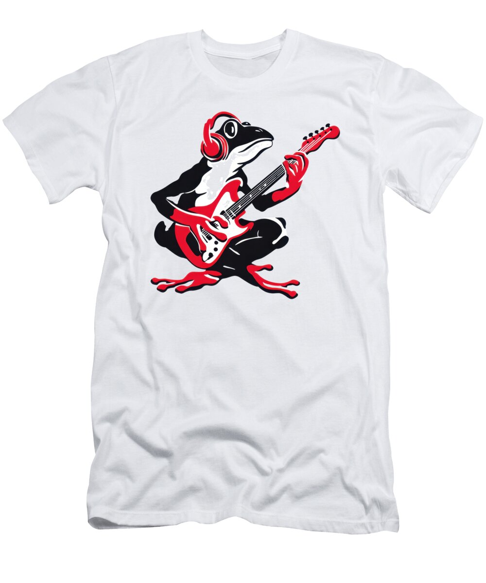 Frog Playing Electric Guitar Beautiful Things T-Shirt