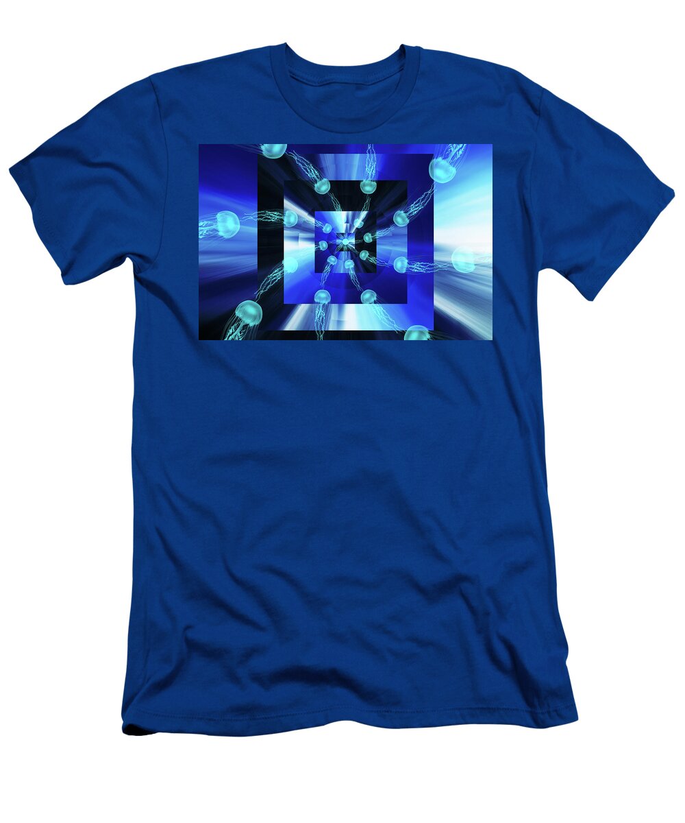 Frozen Zoom Infinity Tunnel and Circles Jellyfish Pelo Blanco Photo T-Shirt