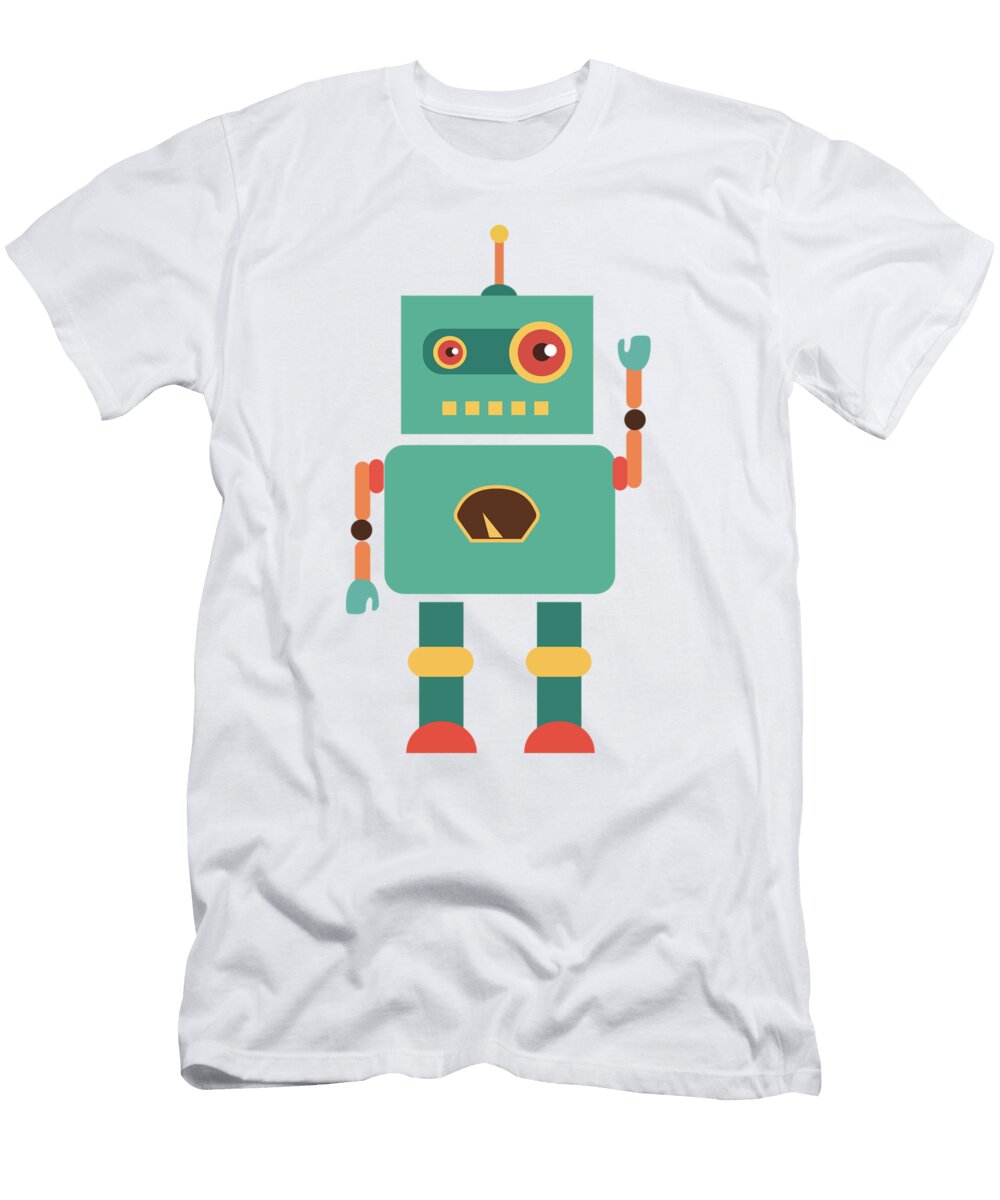 Fun Retro Robot Alondra Hanley T-Shirt