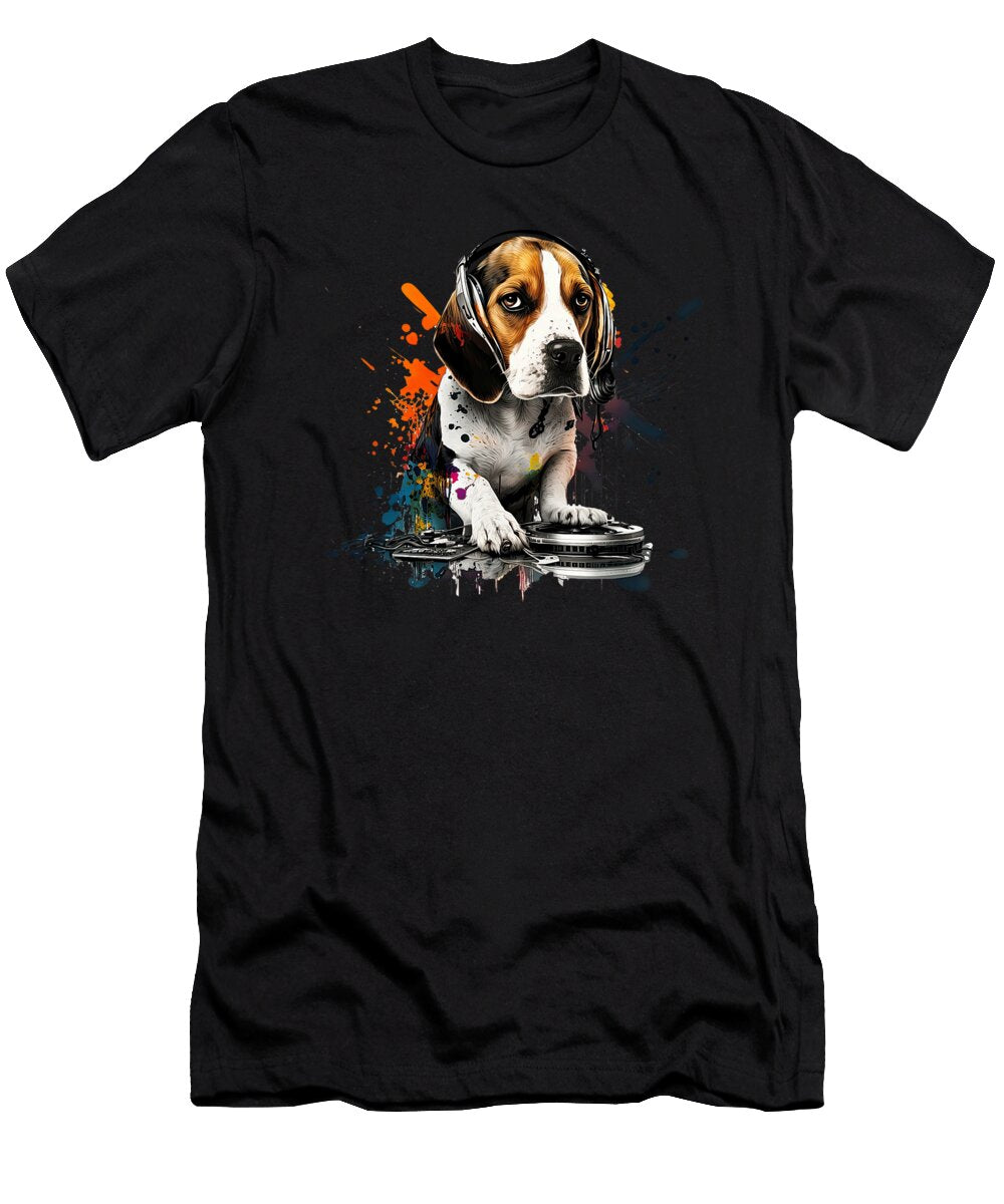 Funny Beagle Dog DJ Electronic Edm Music Sophie Eleanor T-Shirt
