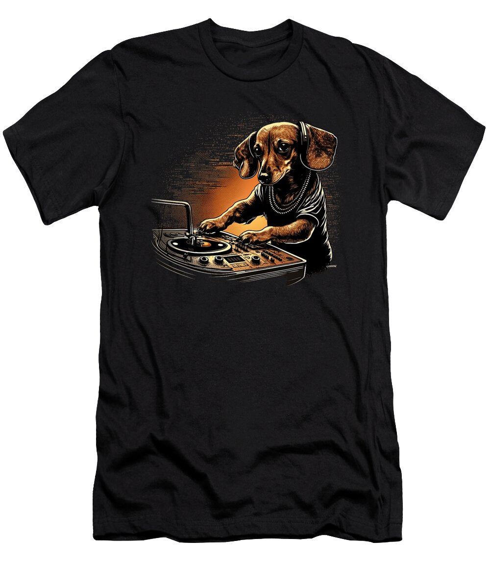 Funny Dachshund Cute DJ Electronic Music Edm Zyneu Gangd T-Shirt