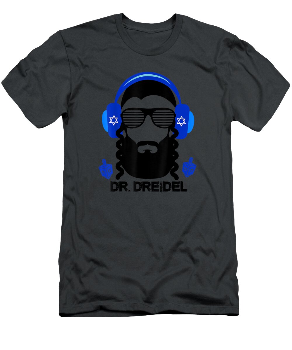 Funny Hanukkah Hebrew Rapper DJ Chanukah Dr Dreidel Noor5avarr T-Shirt