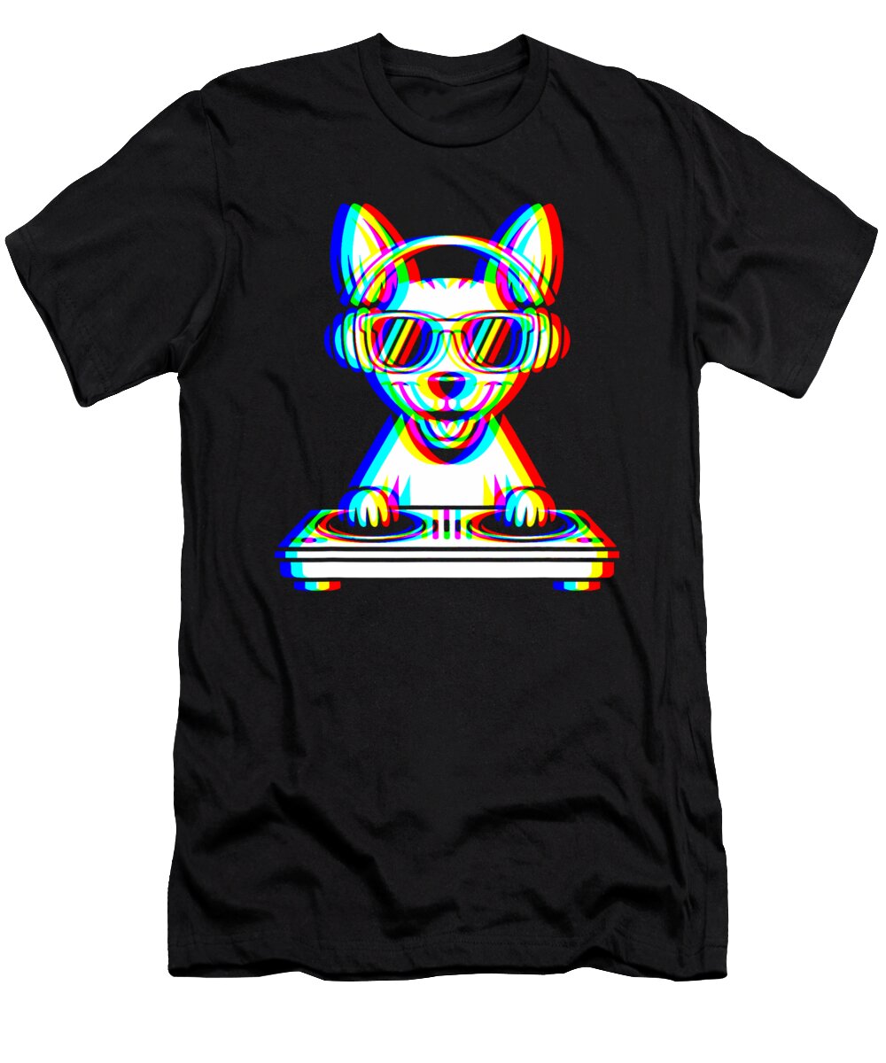 Funny Rat Terrier DJ Glitch Rave Edm Music Party Yah Lishr T-Shirt