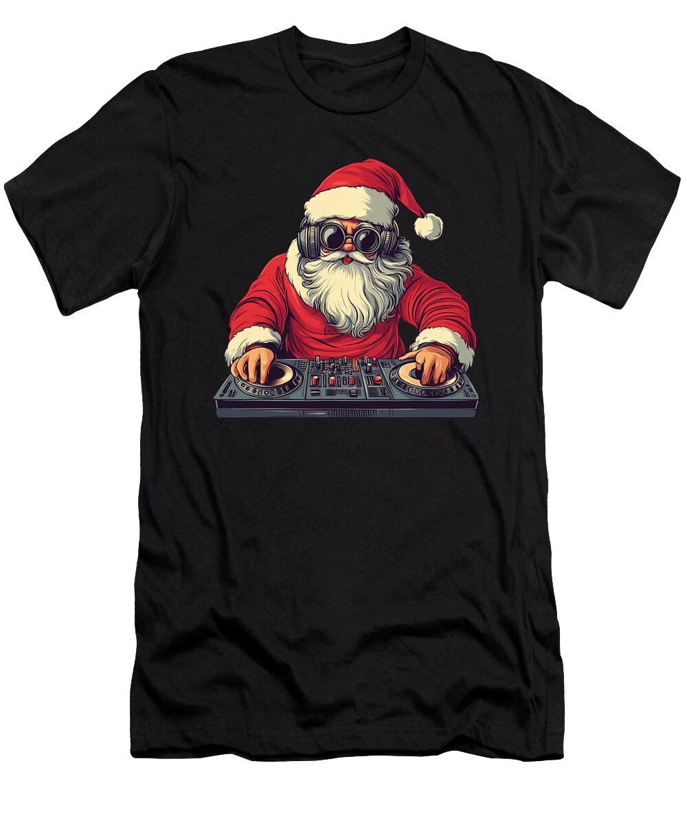 Funny Santa Mixing Beats for Festive Fun Sophie Eleanor T-Shirt