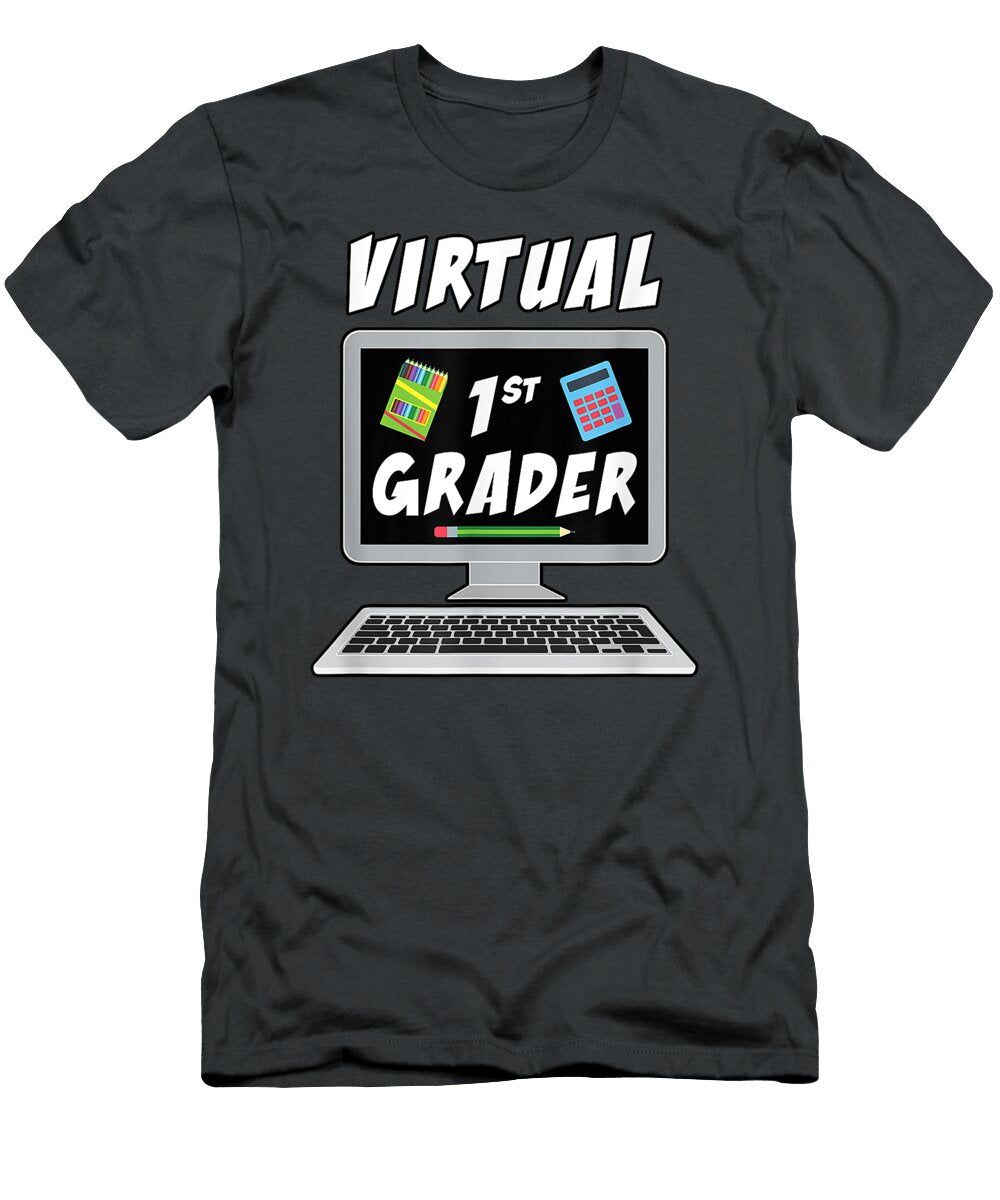 Funny Virtual 1st Grader Student Remote Learning O Glenc Lylie T-Shirt