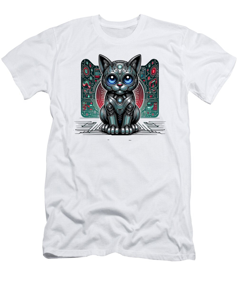 Futuristic Cyber Cat Robot Style Zyneu Gangd T-Shirt