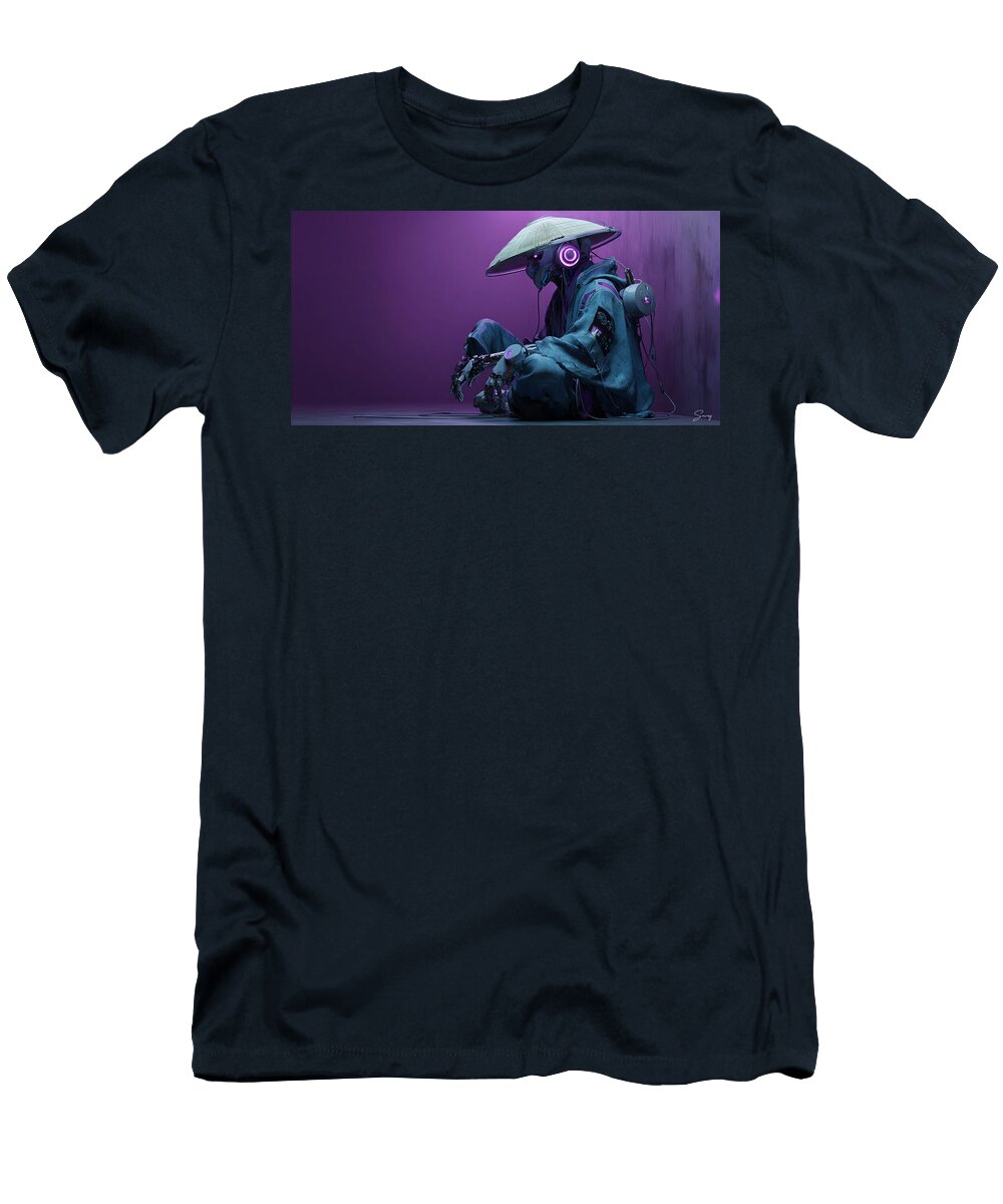 Futuristic Cyber Samurai in Repose Ty Ko T-Shirt