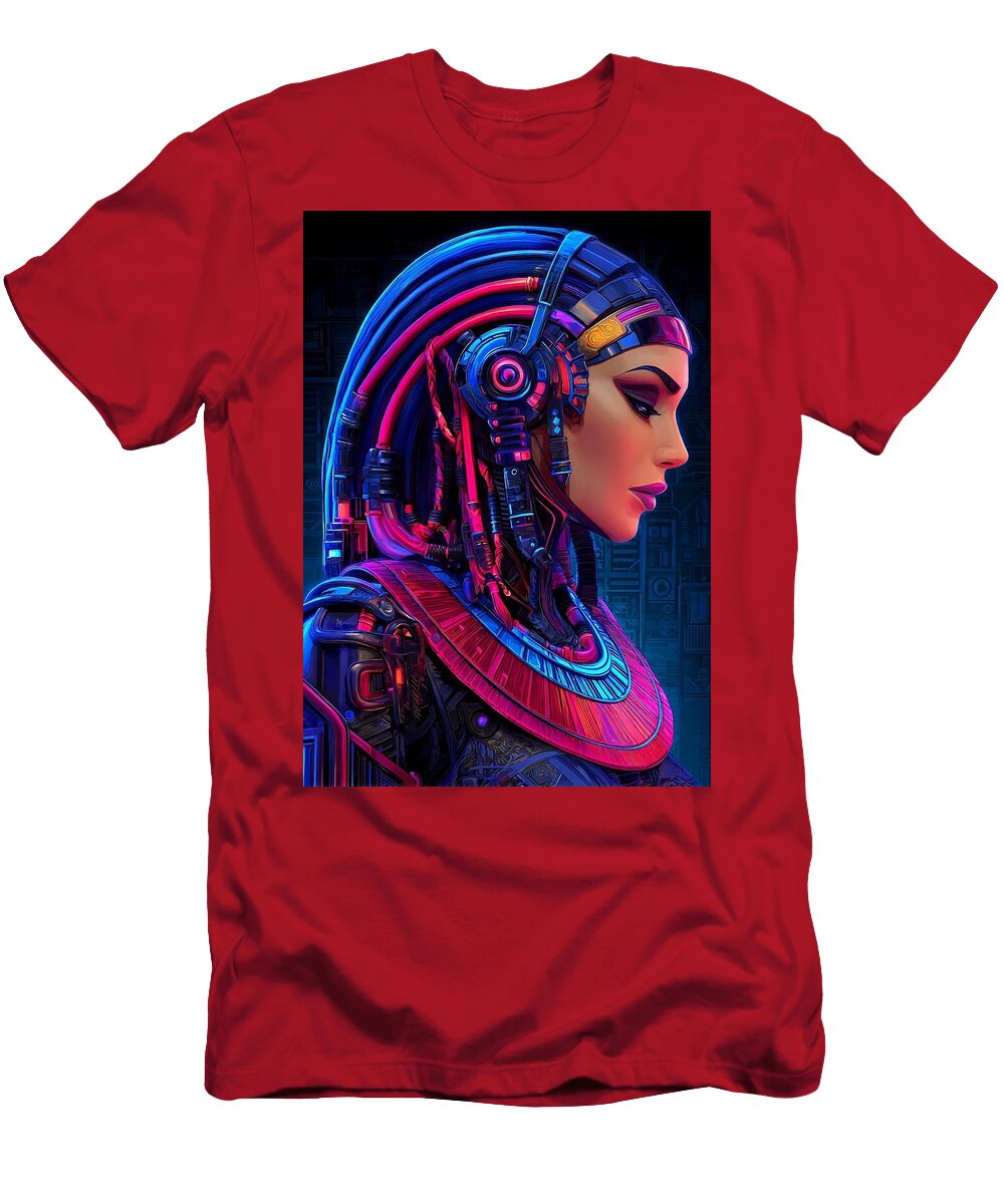 Futuristic Cyber Woman Profile Cleopatra Grayson Sheppard T-Shirt