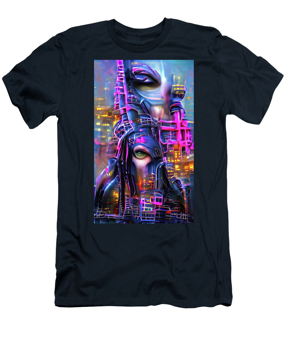 Futuristic Cybergoth City Fantasy Style 04 Matthias Hauser T-Shirt