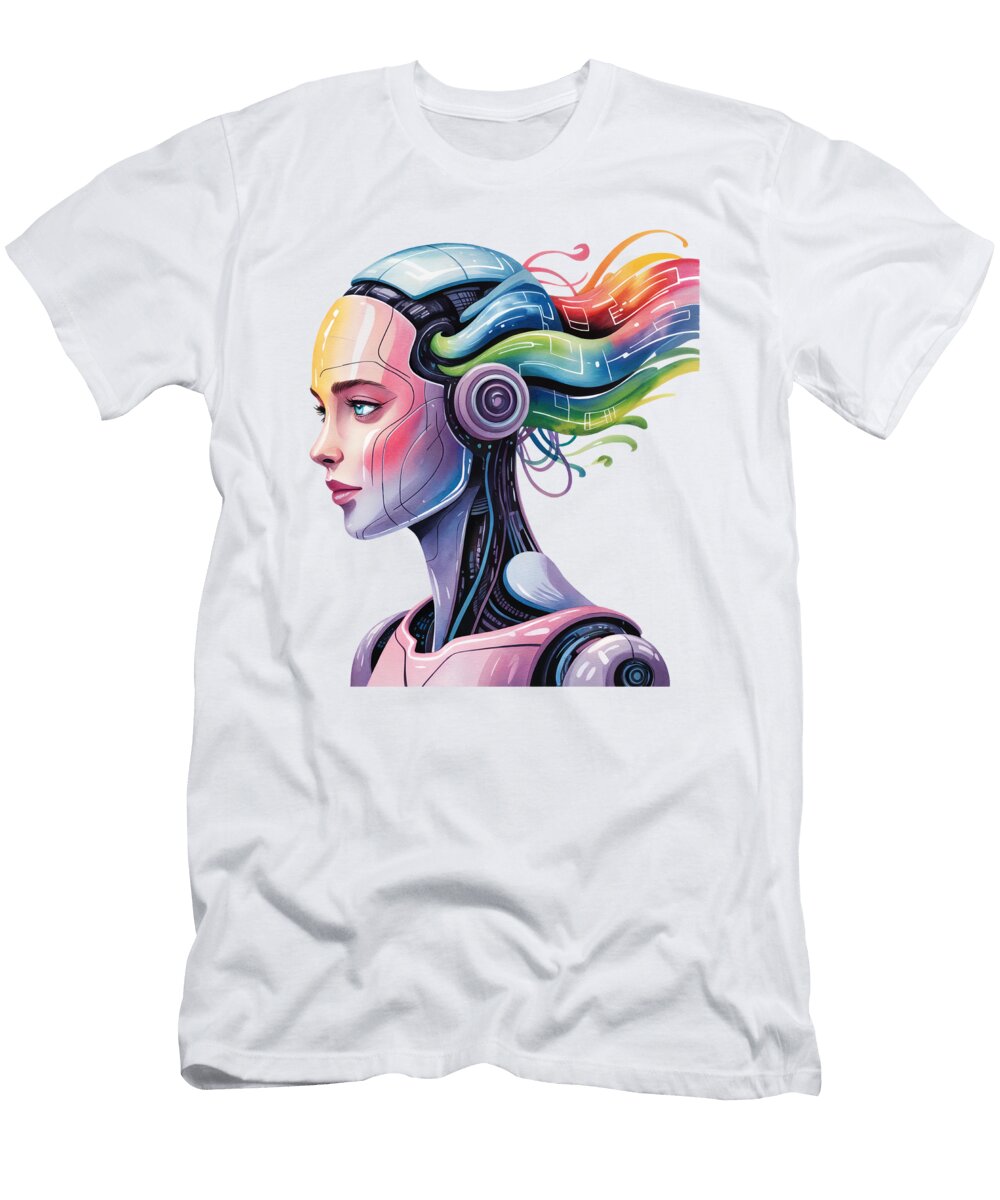 Futuristic Female Android Profile Joanna Redesiuk T-Shirt