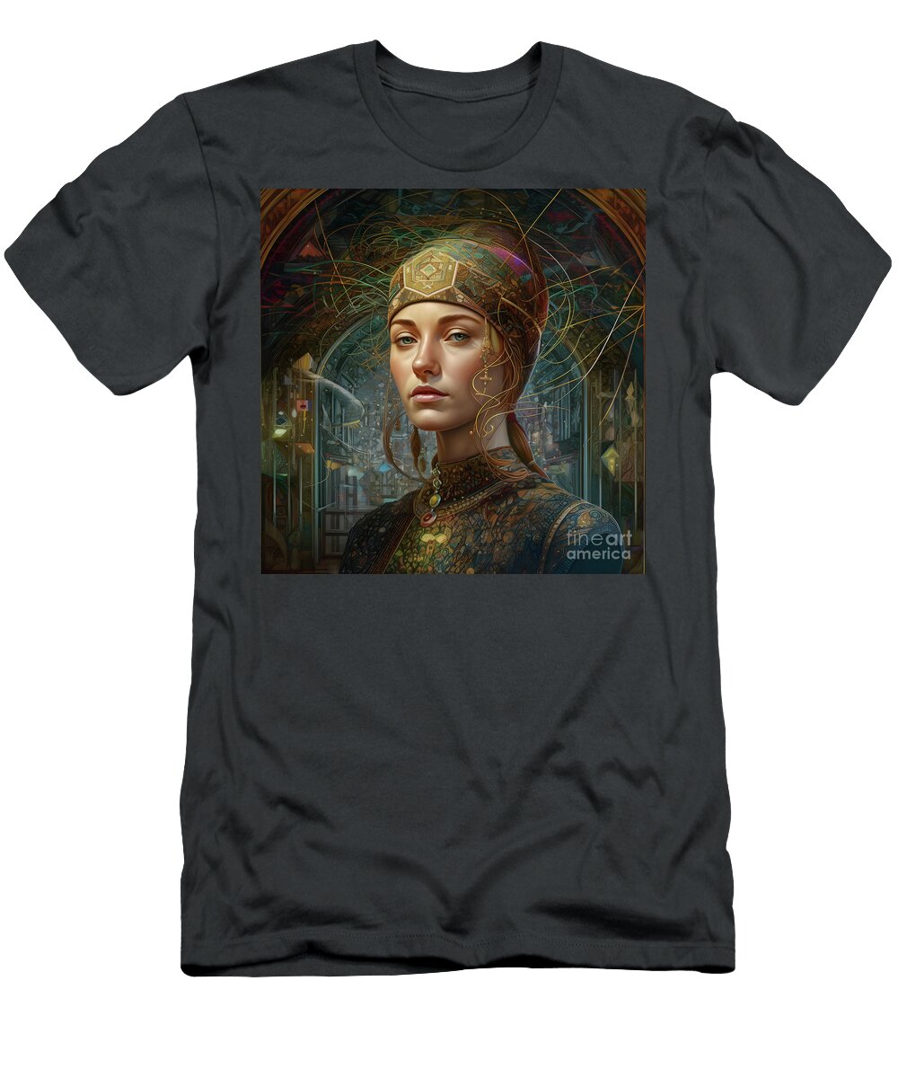 Futuristic Medieval Maidens 1 Peter Awax T-Shirt