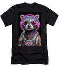 Futuristic Raccoon with Neon Headphones Matthias Hauser T-Shirt