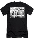Gare Du Nord Facade Parisian Station Architectural Digital Composition in Monochrome Dmr Filho T-Shirt