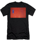 Geometric Dialogue in Rust and Blue Nikolyn Mcdonald T-Shirt