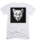 Geometric Puma Portrait on Black Background Evalsa Aamay T-Shirt