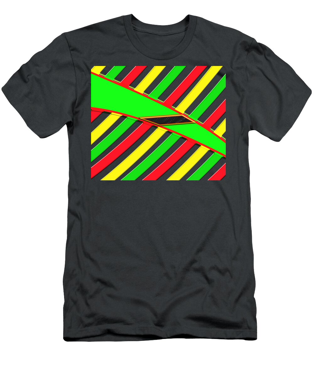 Geometric Rasta Groove Pattern Frantz Cialec T-Shirt