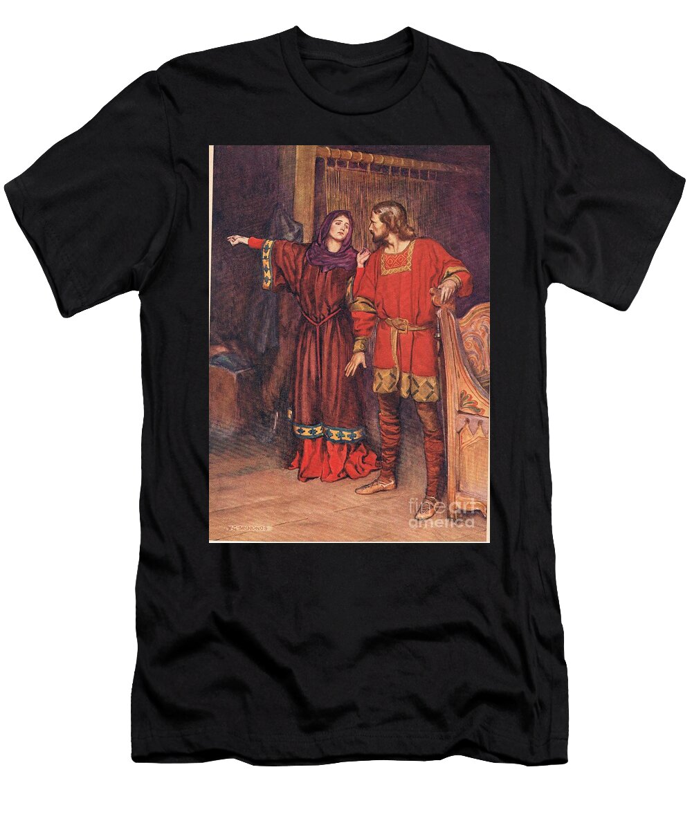 Gertrude Reveals That Hamlet Has Killed Polonius From Hamlet By William Shakespeare W G Simmonds T-Shirt