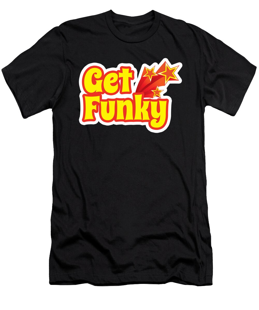 Get Funky 1970s Disco Funk Vintage Retro Neon Light Funky Henry B T-Shirt