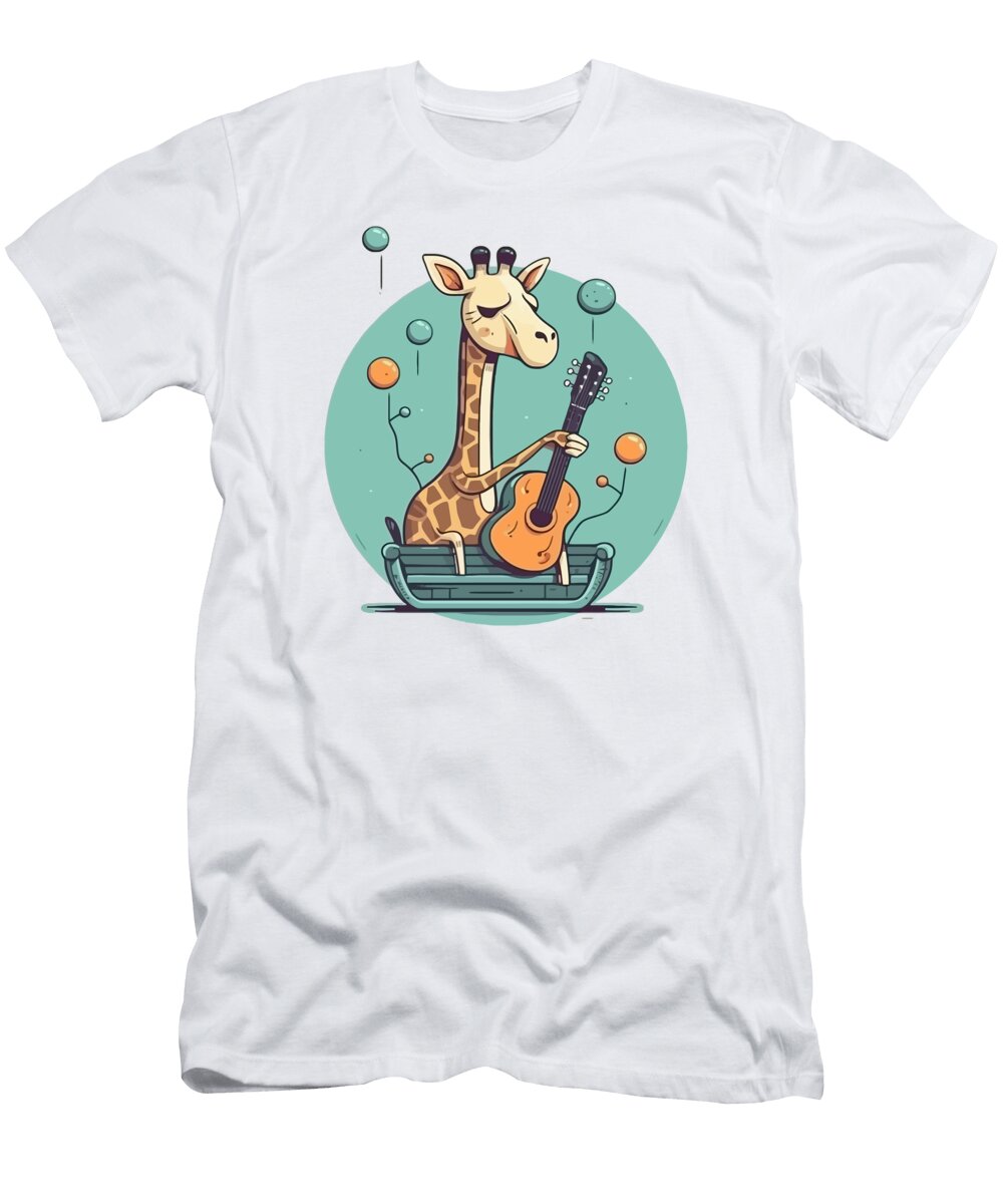 Giraffe Playing the Guitar Amir Faysal T-Shirt