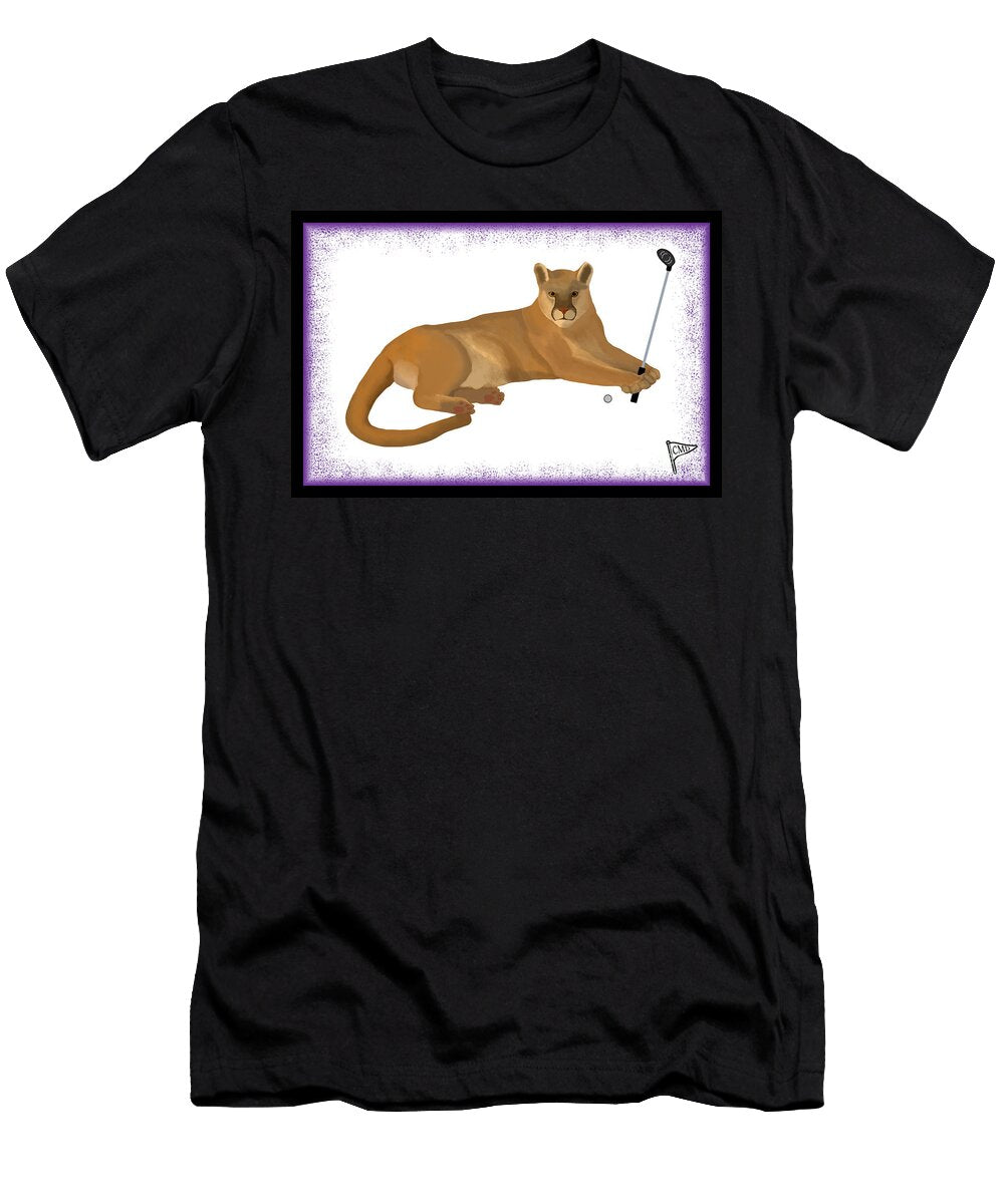 Golf Cougar Purple College Mascot Designs T-Shirt