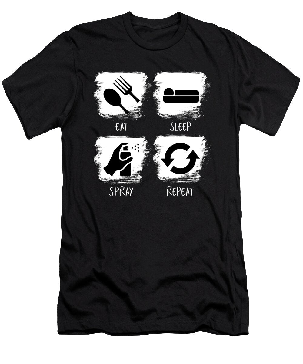 Graffiti Artist Illustrationist Street Mural Art Painter Eat Sleep Spray Repeat Thomas Larch T-Shirt