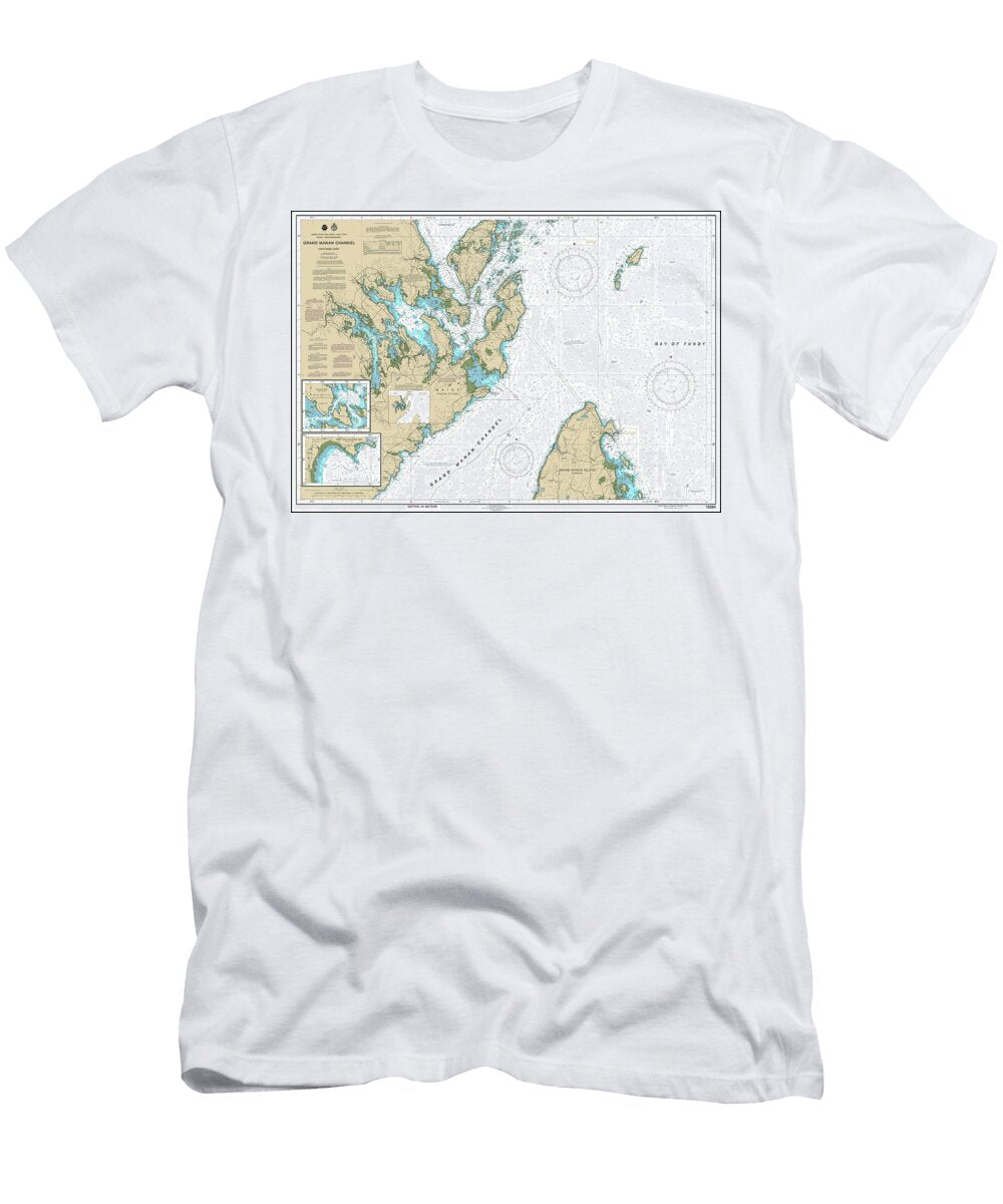 Grand Manan Channel Maine and New Brunswick Nautical Chart Map 2023 Carol Japp T-Shirt