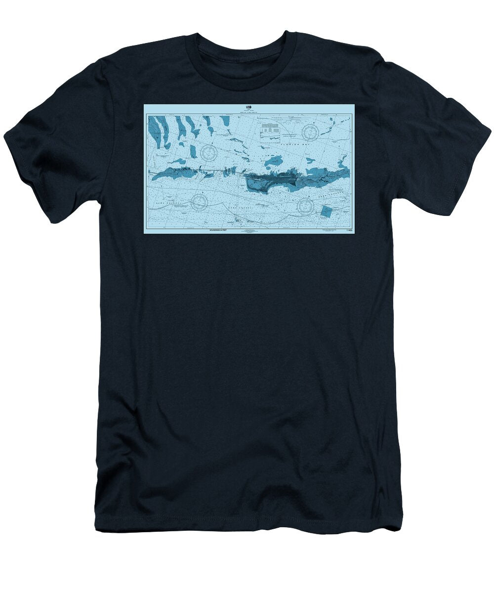 Grassy Key to Bahia Honda Key Florida Nautical Chart Map 2023 Ocean Blue Carol Japp T-Shirt