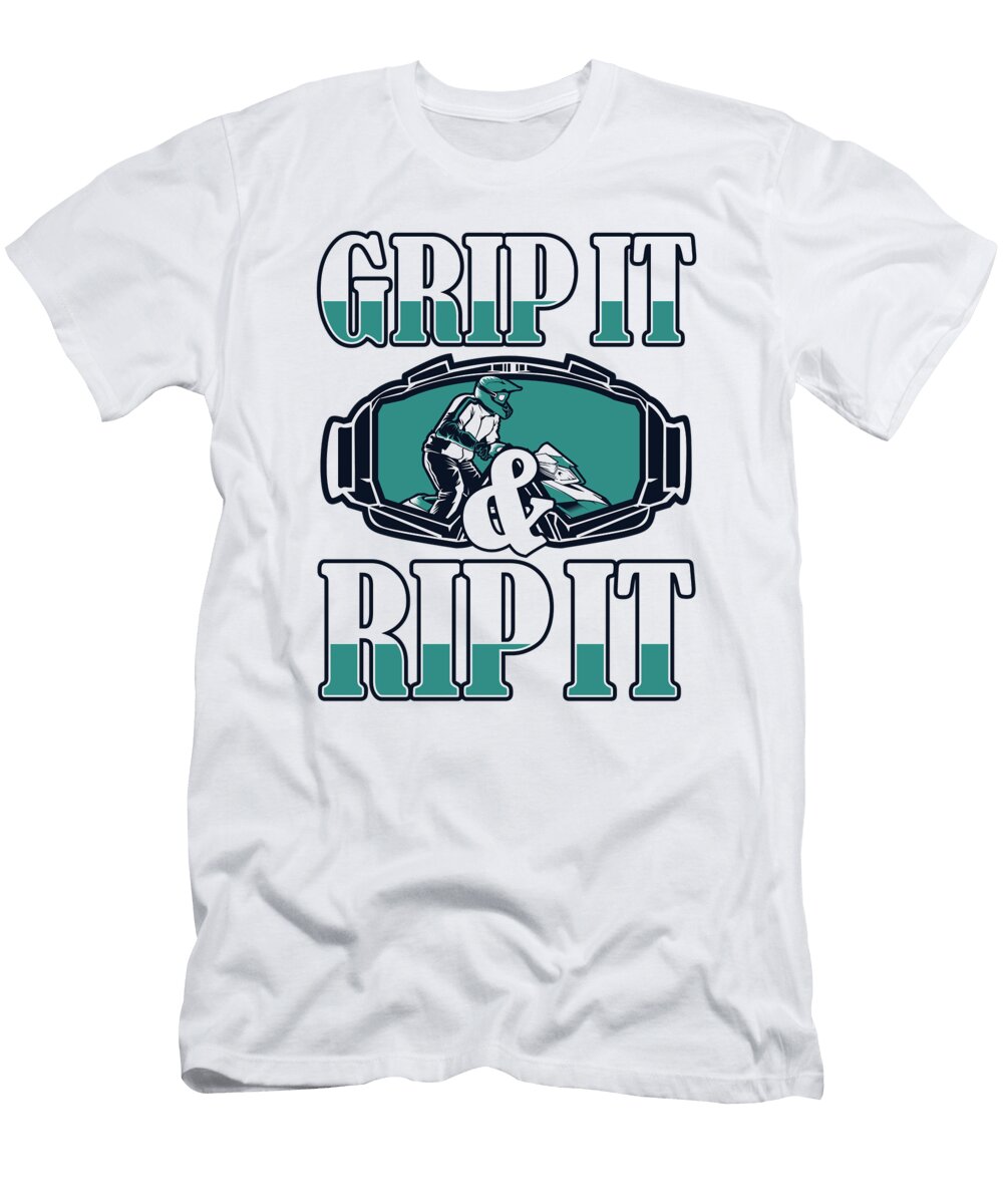 Grip It and Rip It Snowbike Snowmachining Snowmobile Riding Graphics Lab T-Shirt